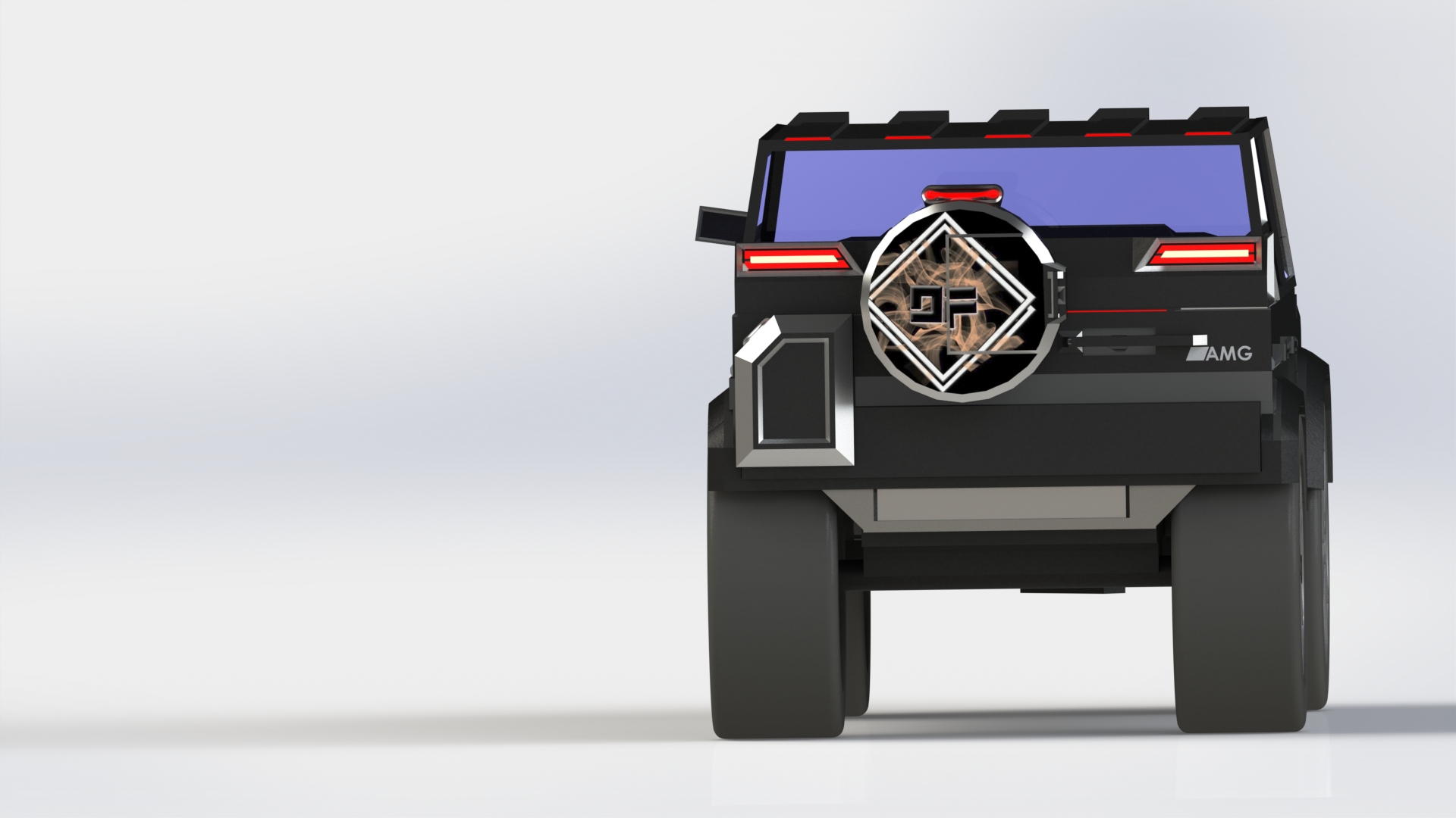 悍马造型越野车3D图纸 Solidworks设计