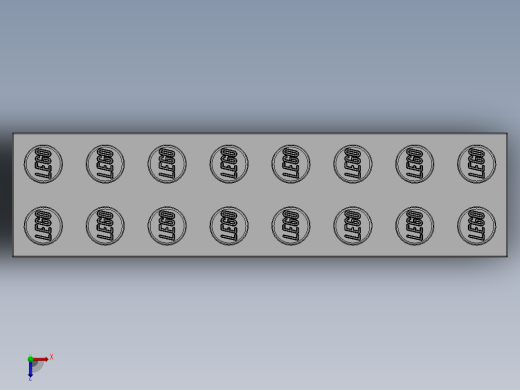 乐高套装 4421基本积木-300701 White Brick 2 x 8.SLDPRT俯视缩略图