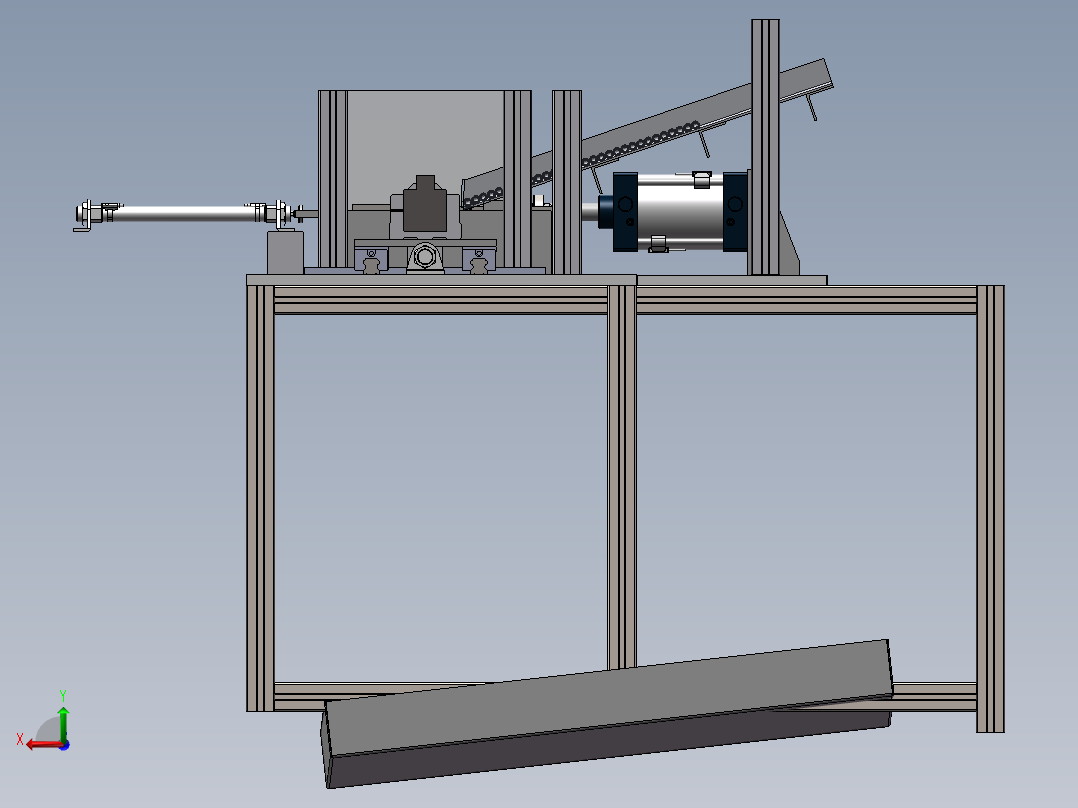 铁杆长轴双头攻丝机M8自动上下料自动攻丝（sw22可编辑+工程图）后视图