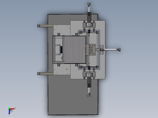 铁杆长轴双头攻丝机M8自动上下料自动攻丝（sw22可编辑+工程图）俯视缩略图