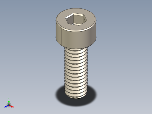 Screw_DIN_912_M4x12F_A2.STEP公制内六角螺钉