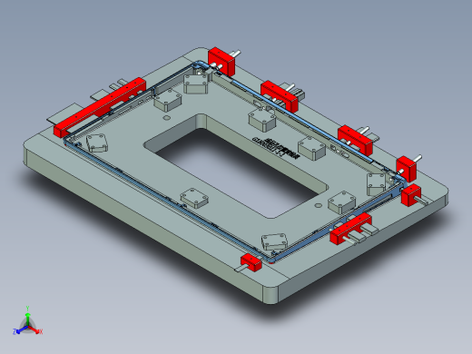 屏幕中框检测孔位置度检具模型三维+CAD