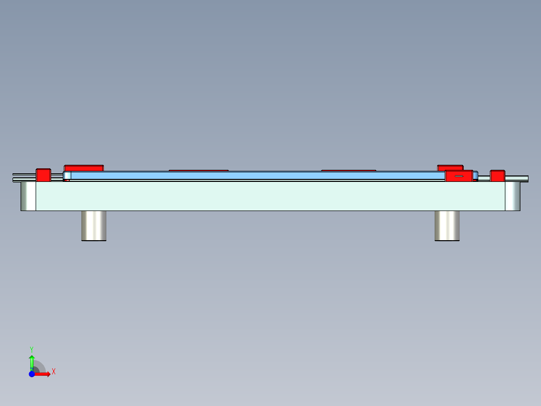 屏幕中框检测孔位置度检具模型三维+CAD前视图