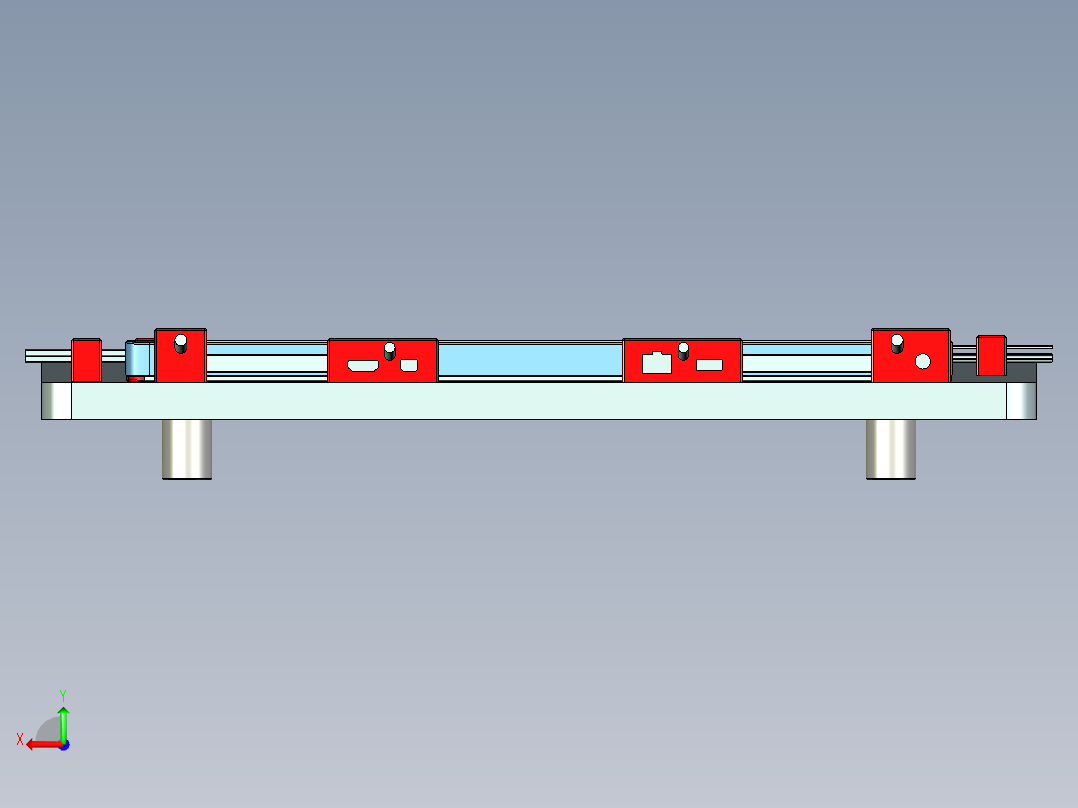 屏幕中框检测孔位置度检具模型三维+CAD后视图