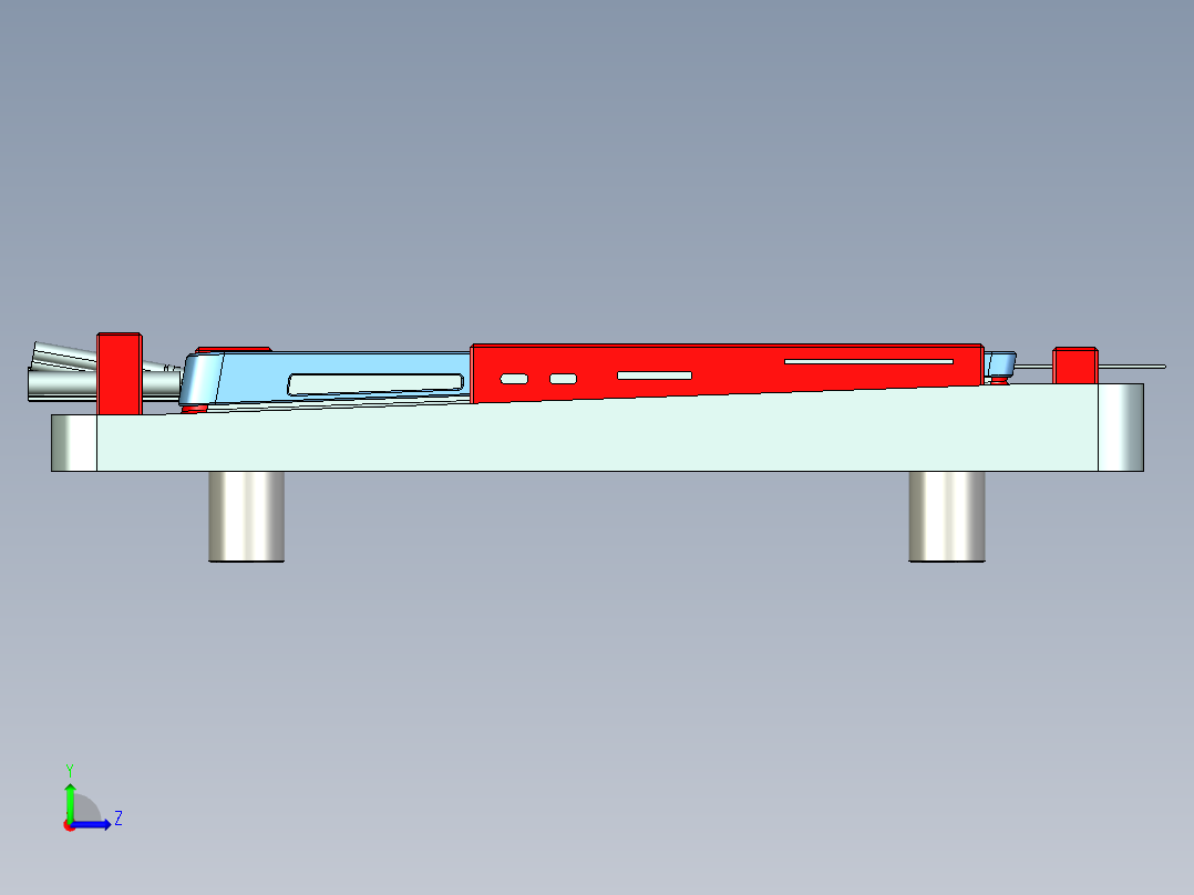 屏幕中框检测孔位置度检具模型三维+CAD左视图