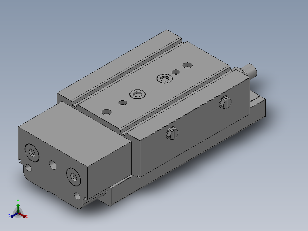 MXQ20 气动滑台（循环式直线导轨）双缸型[MXQ20A-30-ZH1]主视图