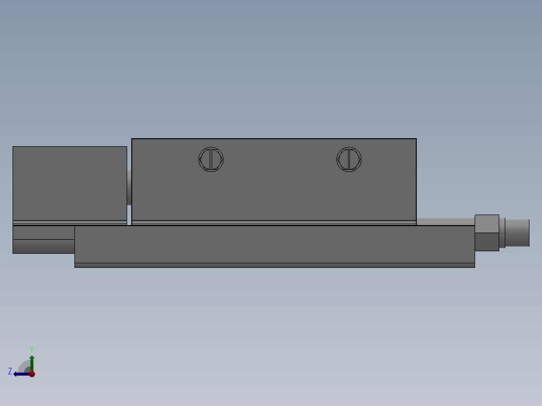 MXQ20 气动滑台（循环式直线导轨）双缸型[MXQ20A-30-ZH1]右视图