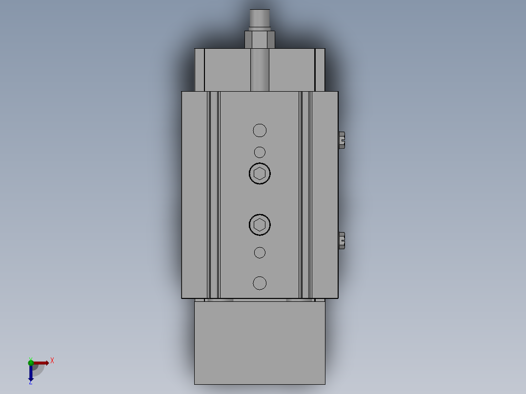 MXQ20 气动滑台（循环式直线导轨）双缸型[MXQ20A-30-ZH1]俯视图