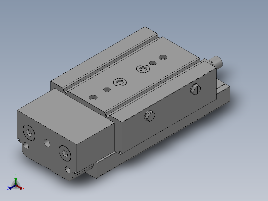 MXQ20 气动滑台（循环式直线导轨）双缸型[MXQ20A-30-ZH1]正等轴测图