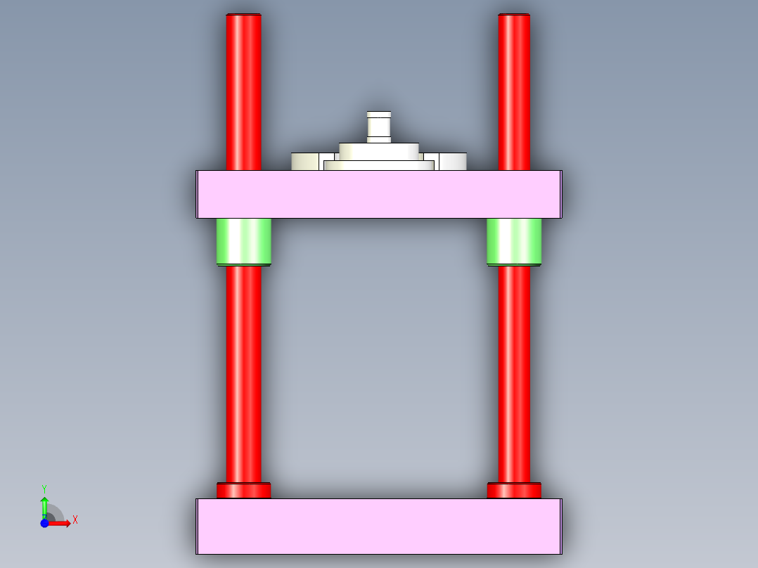 铆压模架前视图