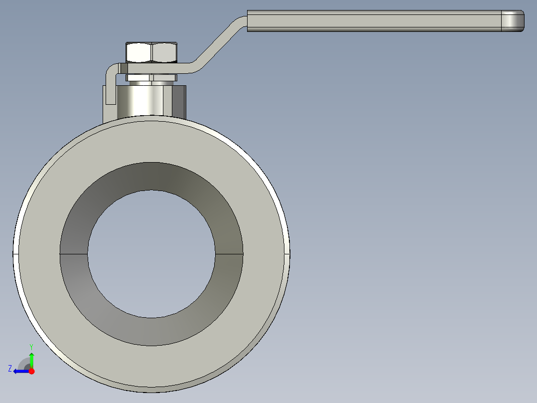 球阀sw3dps-1_2 in ball valve右视图