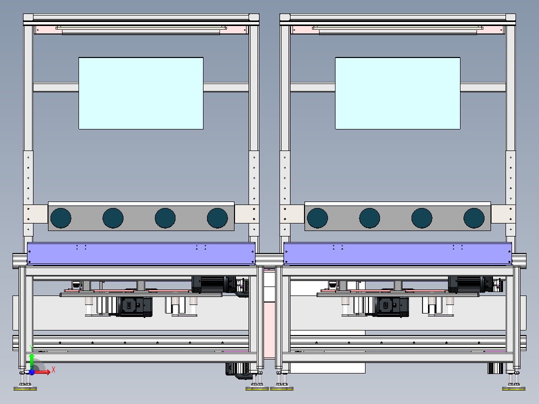 模块化顶升移栽线体前视图