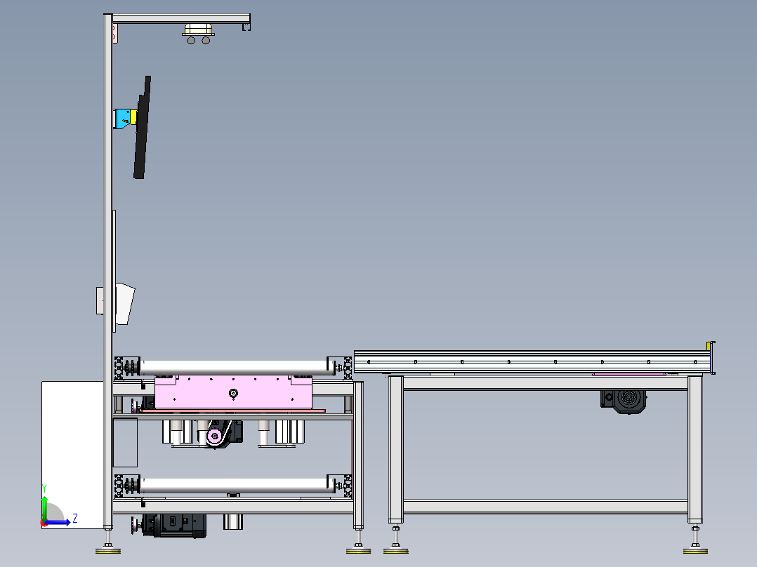 模块化顶升移栽线体左视图