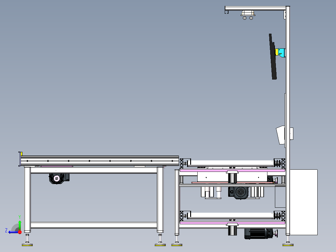 模块化顶升移栽线体右视图