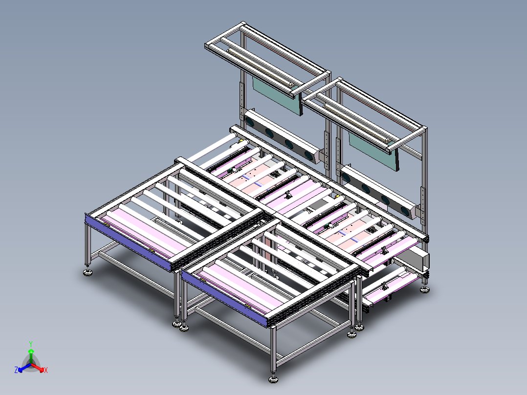 模块化顶升移栽线体正等轴测图