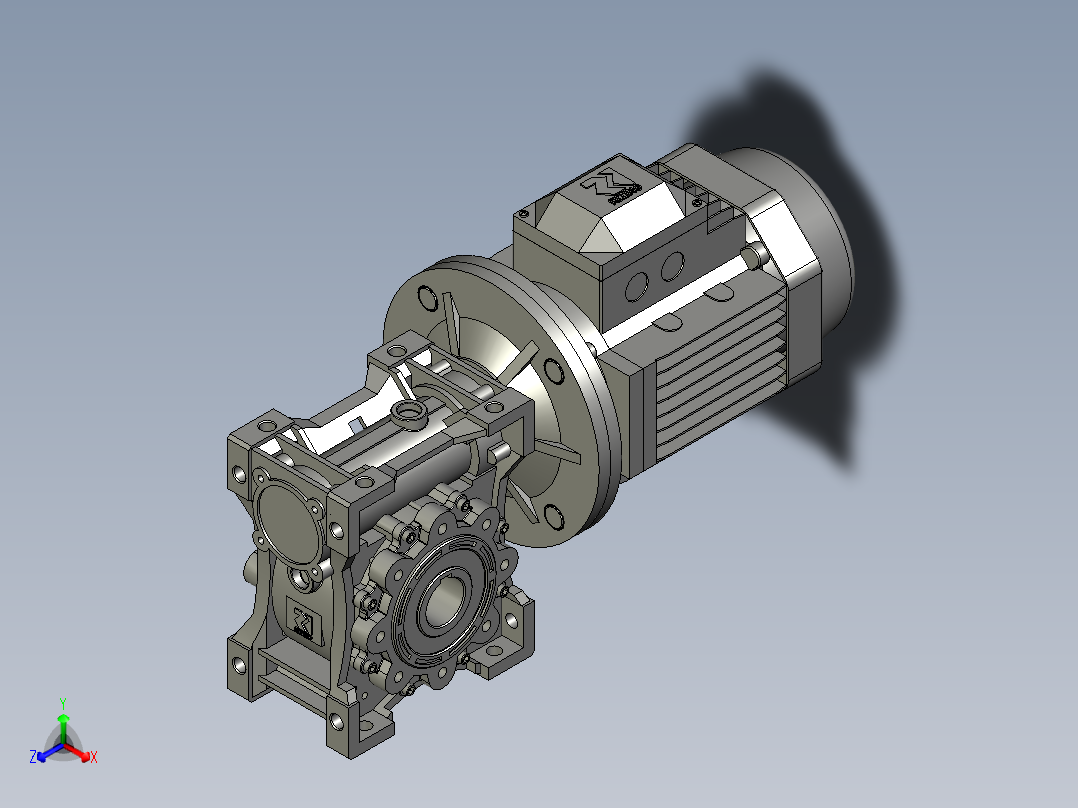 XMRV040-090型蜗轮蜗杆减速机XMRV07530FA190B5B3YS-11-4P主视图