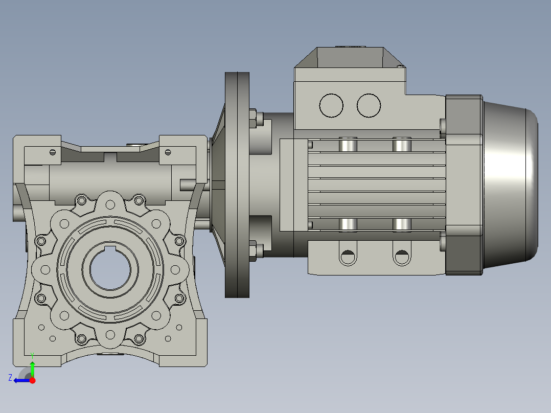 XMRV040-090型蜗轮蜗杆减速机XMRV07530FA190B5B3YS-11-4P右视图
