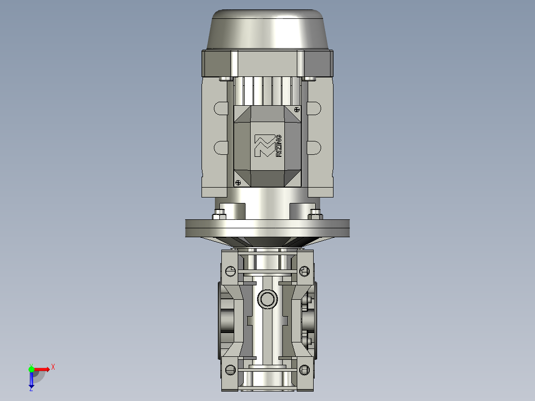 XMRV040-090型蜗轮蜗杆减速机XMRV07530FA190B5B3YS-11-4P俯视图