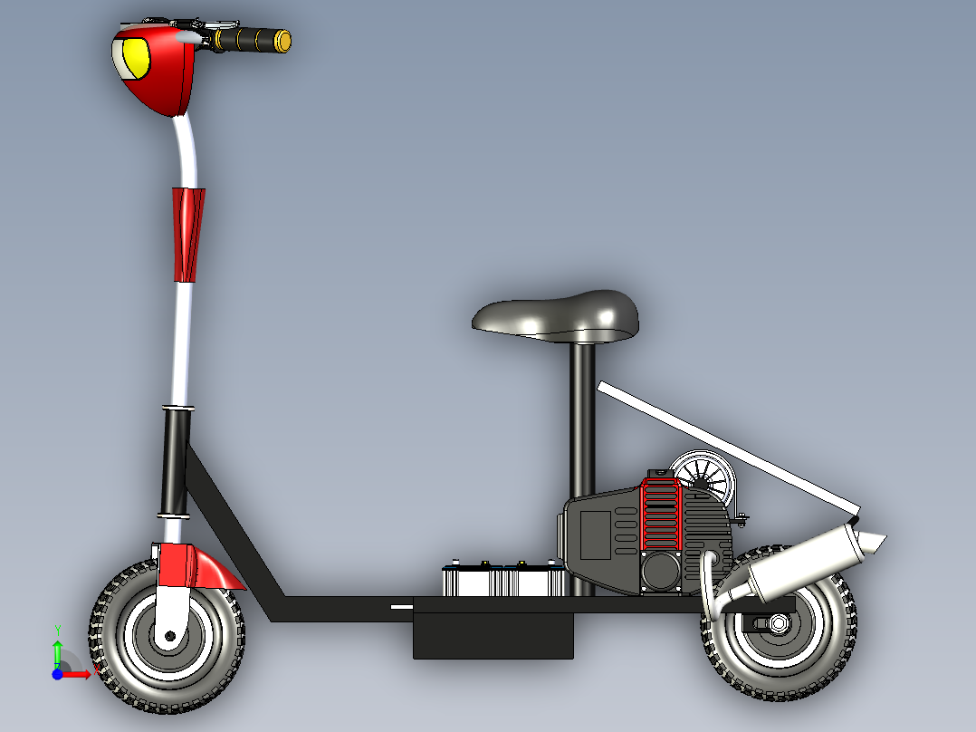 solar-bike太阳能自行车模型前视图