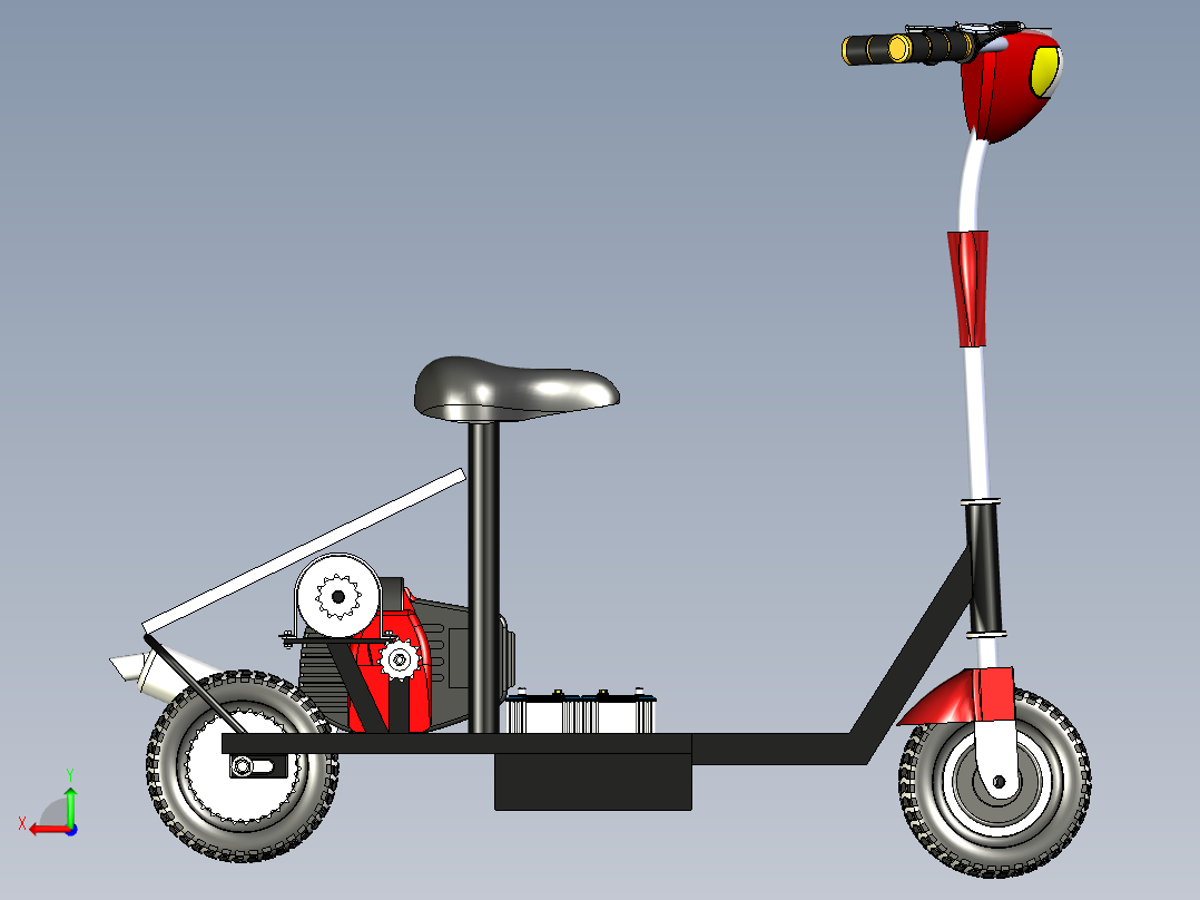 solar-bike太阳能自行车模型后视图