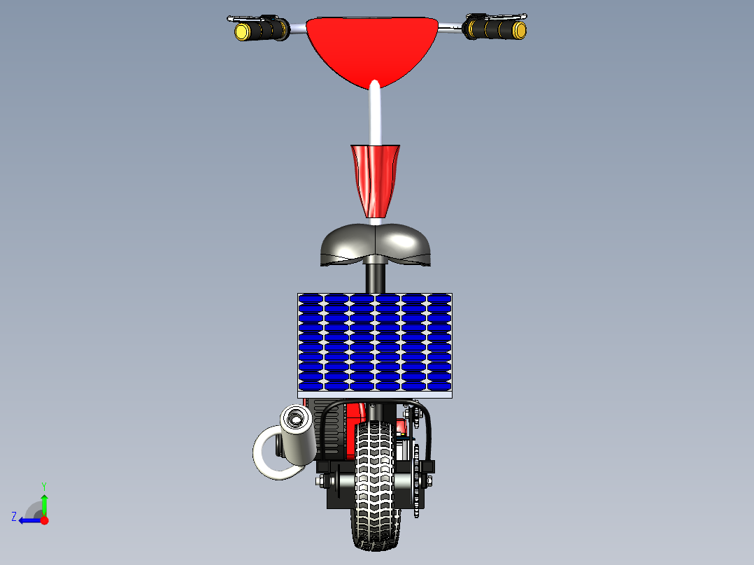solar-bike太阳能自行车模型右视图