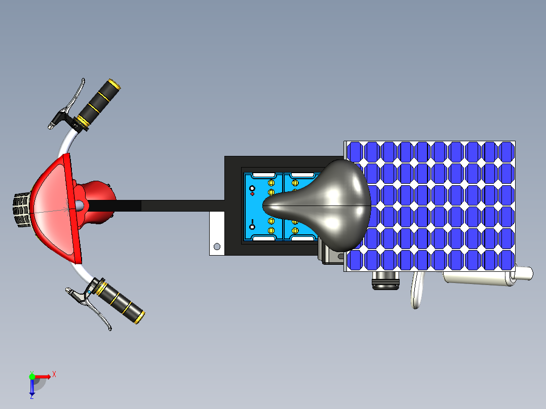 solar-bike太阳能自行车模型俯视图
