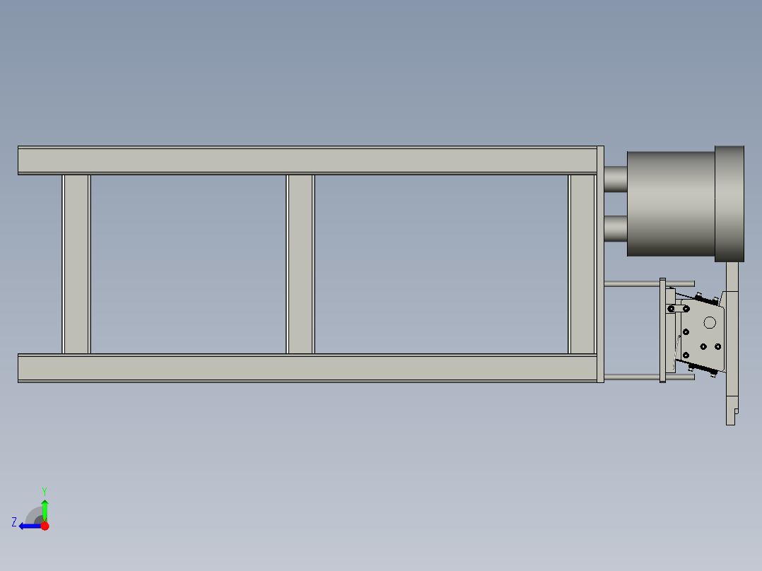 击球自动上料总成右视图