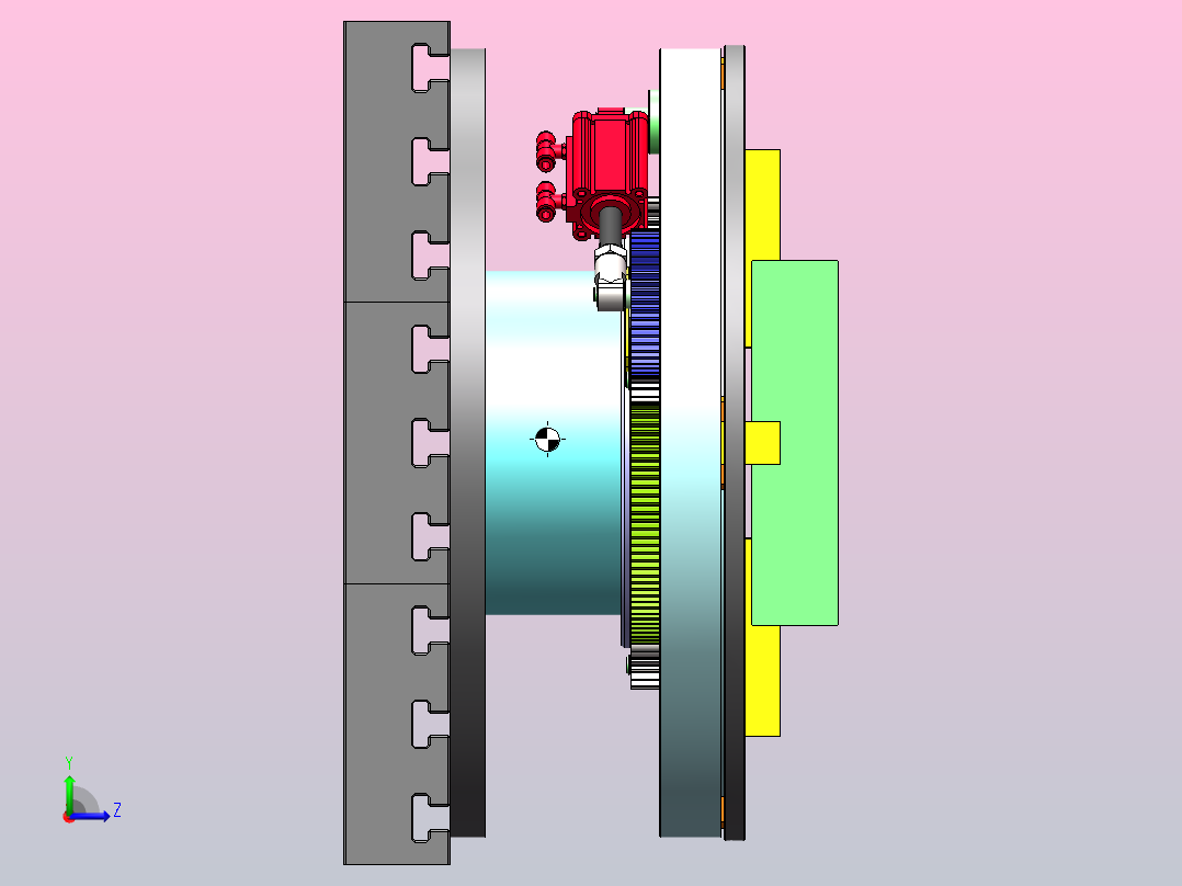 四爪同步夹持卡盘左视图