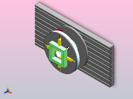 四爪同步夹持卡盘正等轴测缩略图