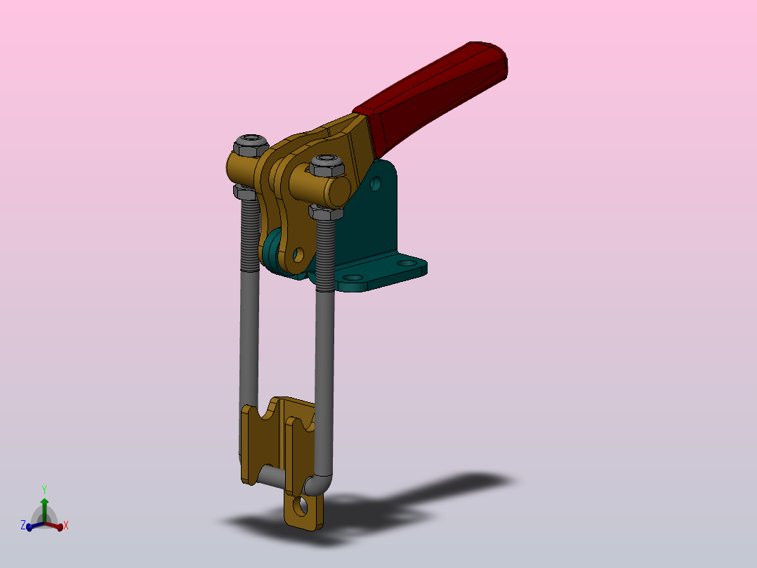 连杆拉扣，夹钳锁扣SW3dPS-53440主视图