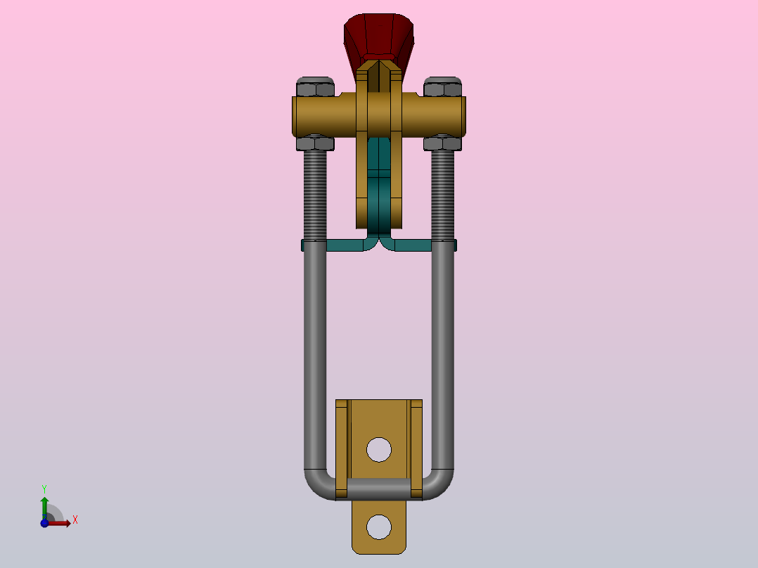 连杆拉扣，夹钳锁扣SW3dPS-53440前视图