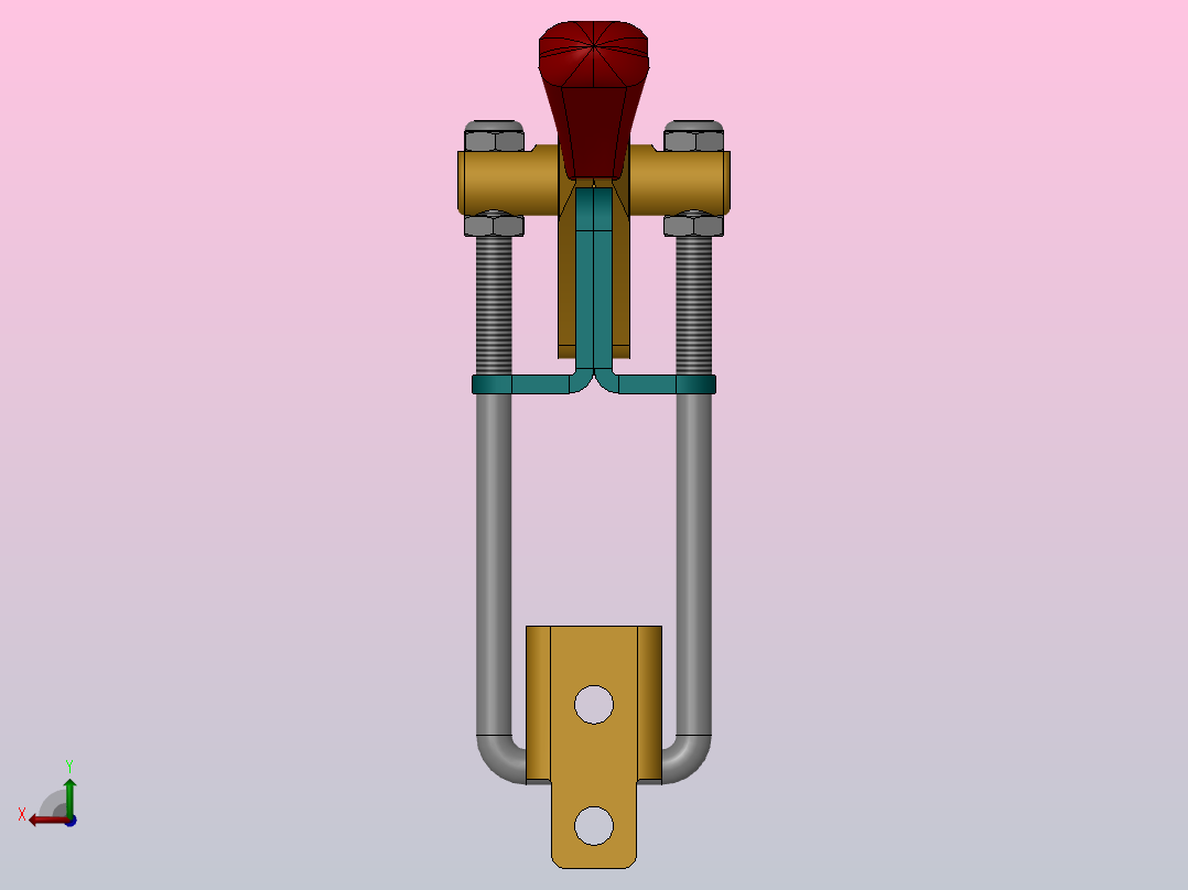 连杆拉扣，夹钳锁扣SW3dPS-53440后视图