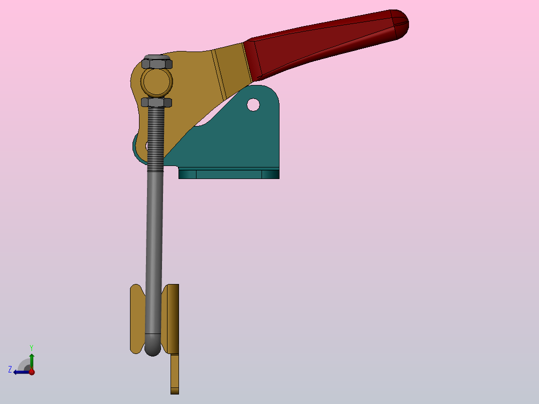 连杆拉扣，夹钳锁扣SW3dPS-53440右视图