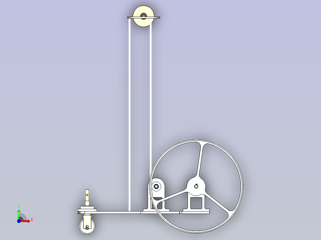 直线无碳小车3D设计前视图