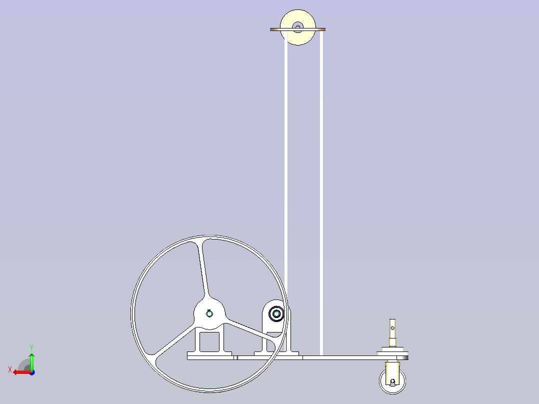 直线无碳小车3D设计后视图