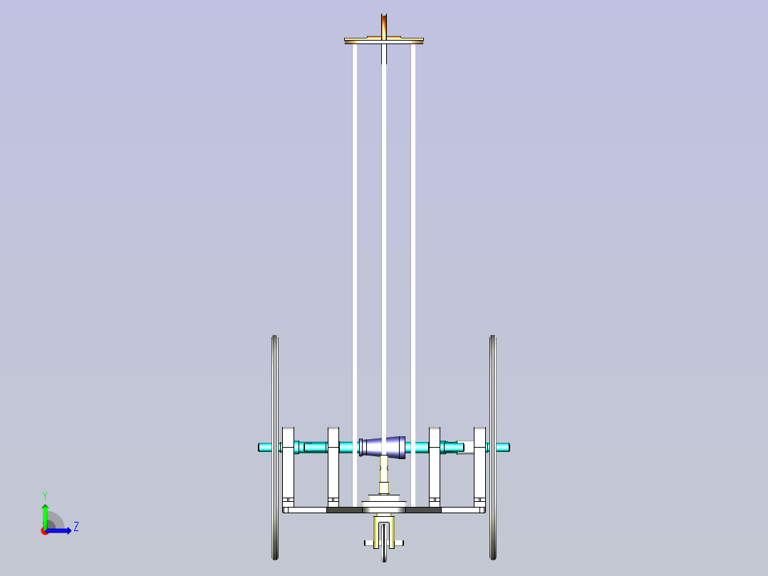 直线无碳小车3D设计左视图