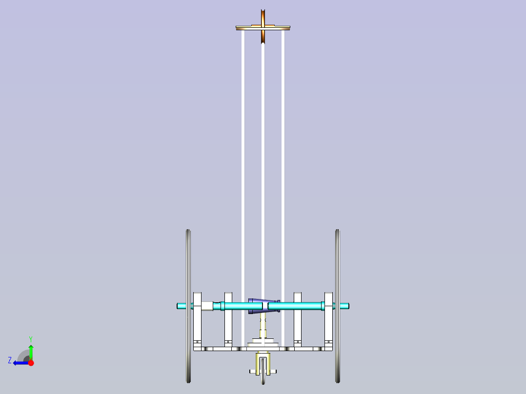 直线无碳小车3D设计右视图