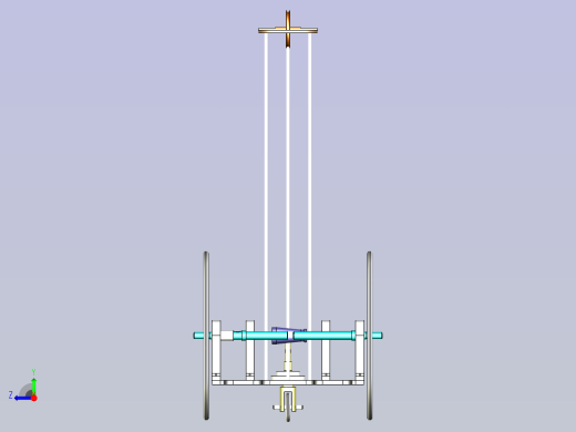 直线无碳小车3D设计右视缩略图