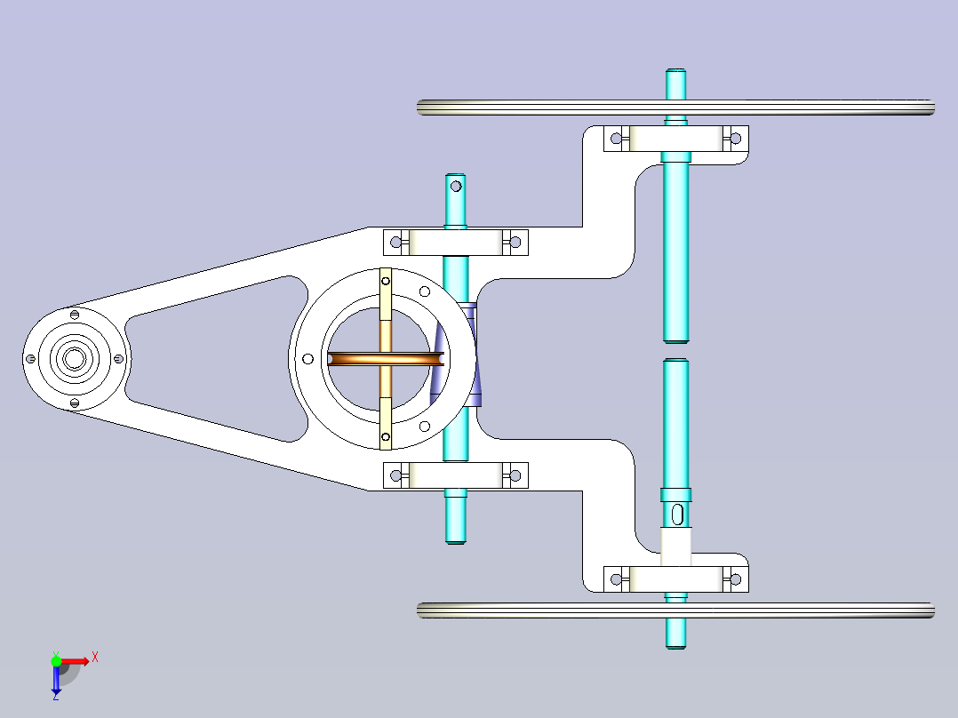 直线无碳小车3D设计俯视图