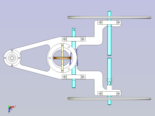 直线无碳小车3D设计俯视缩略图