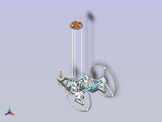 直线无碳小车3D设计正等轴测缩略图