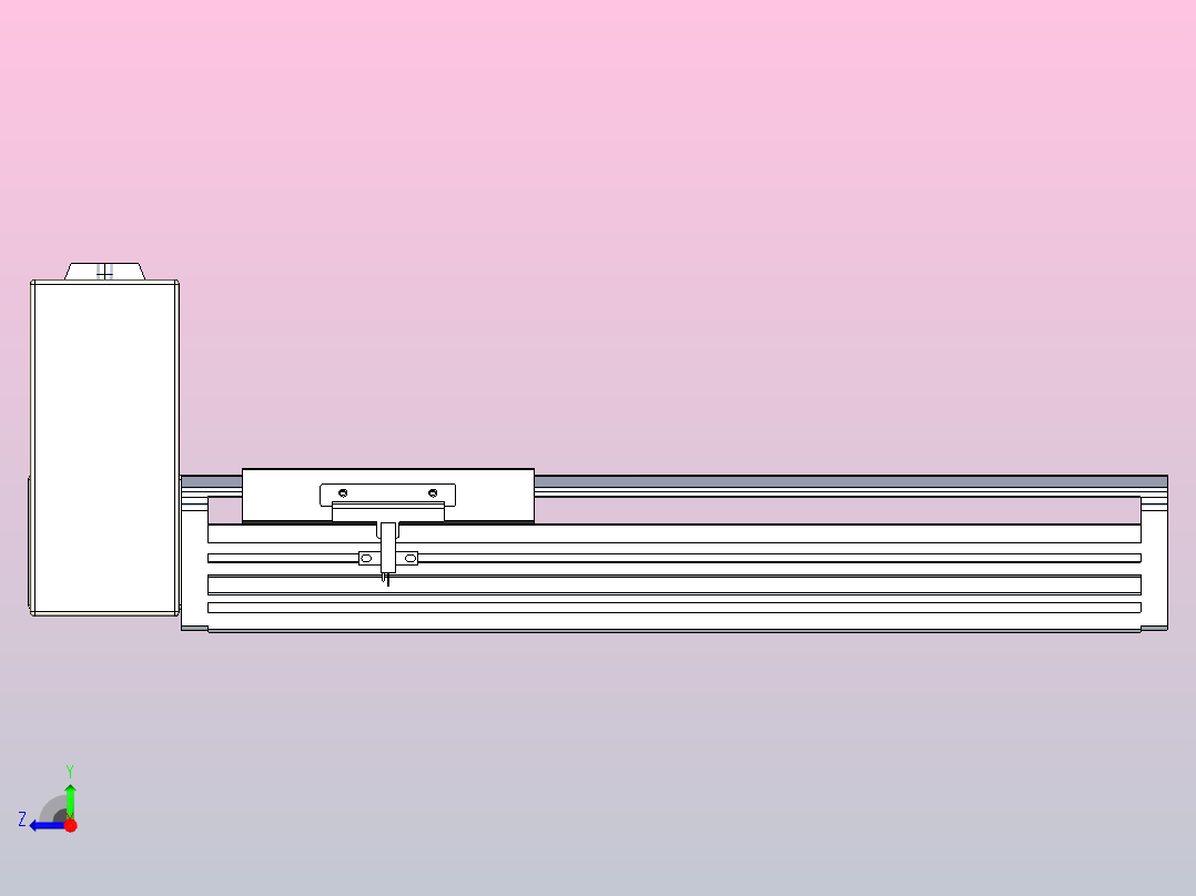 皮带直线轴半封闭可选导轨TPA-HNB-120D-110-L200-RU-Y-P40-N3右视图