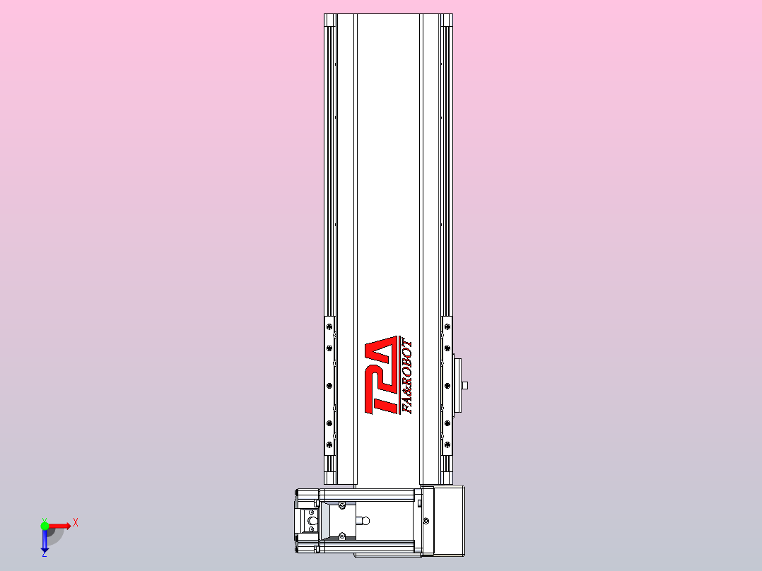 皮带直线轴半封闭可选导轨TPA-HNB-120D-110-L200-RU-Y-P40-N3俯视图