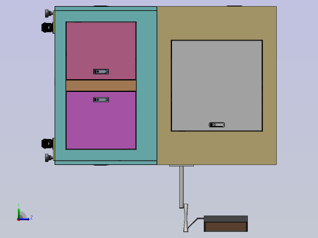 三工位组合皮带流水线缺陷检测左视图