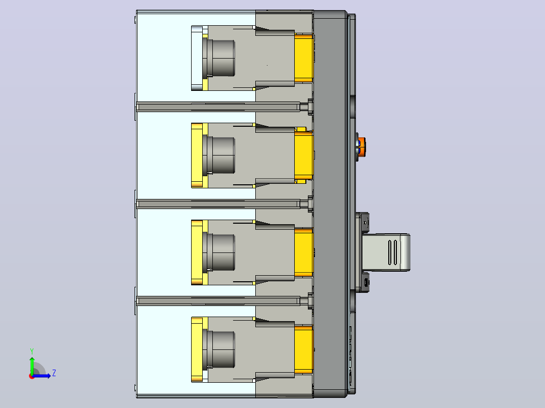 NXMLE-250H 4P剩余电流动作断路器三维模型202209左视图