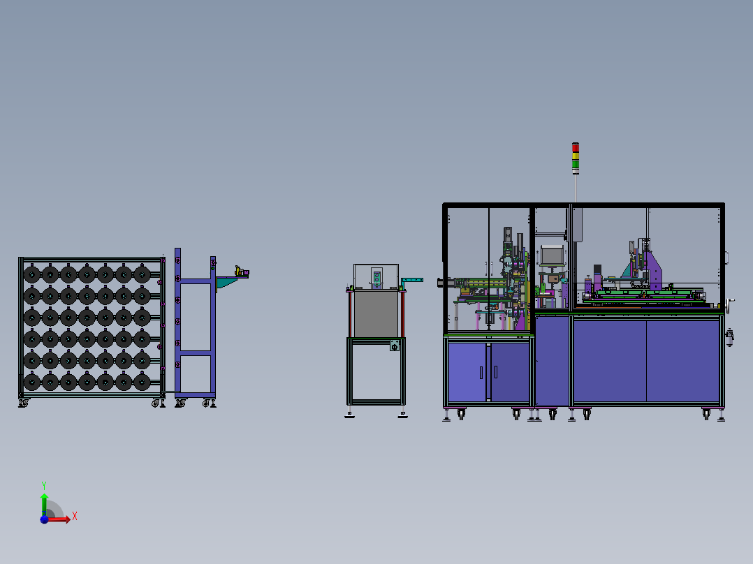 线材贴胶激光切割收料自动线前视图