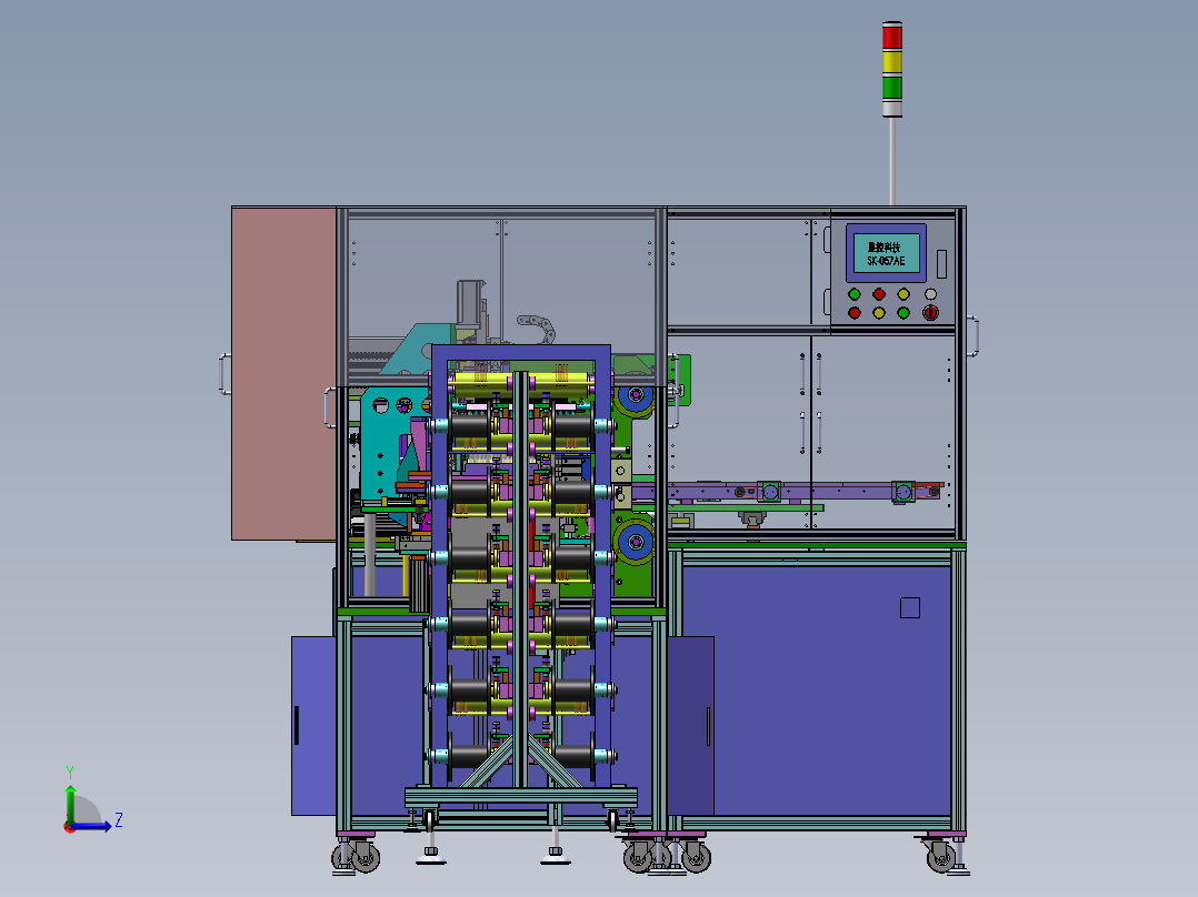 线材贴胶激光切割收料自动线左视图