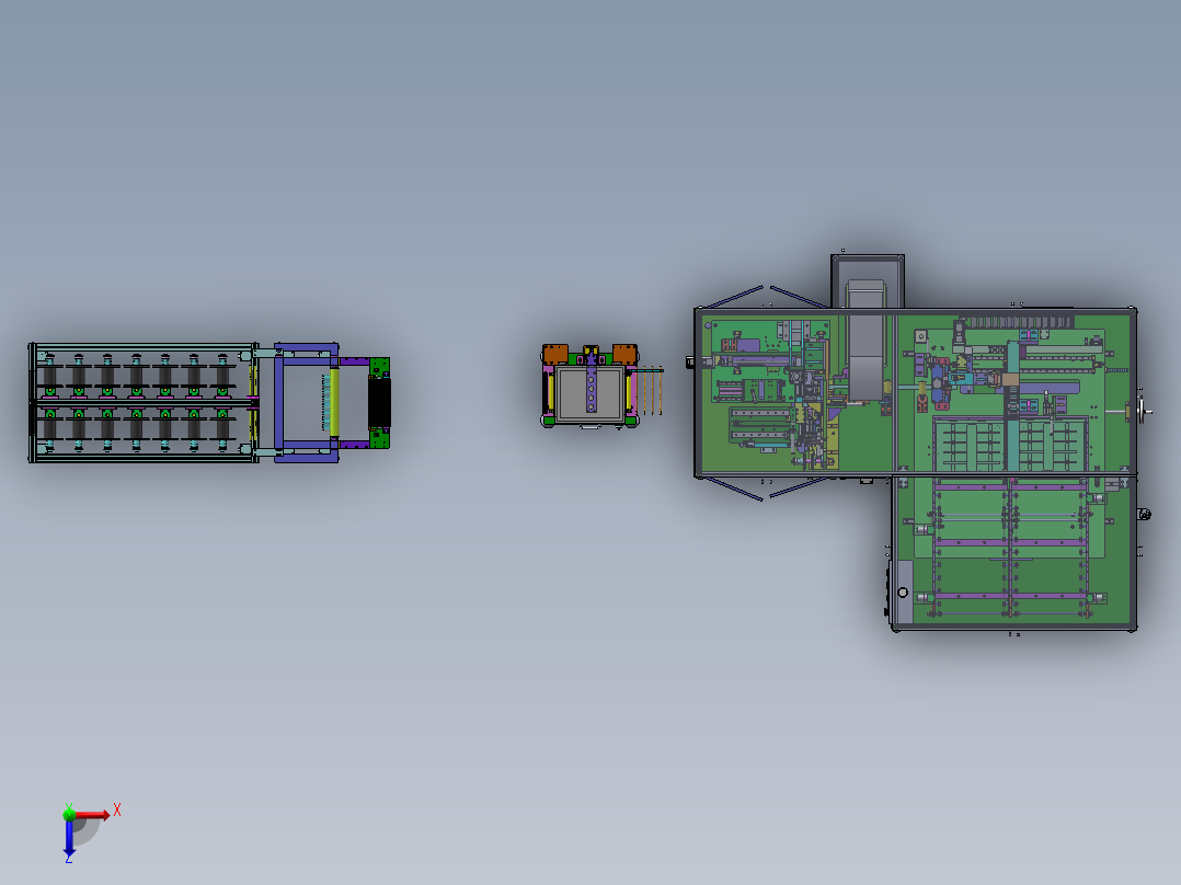 线材贴胶激光切割收料自动线俯视图