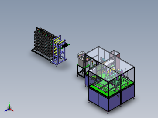线材贴胶激光切割收料自动线正等轴测缩略图