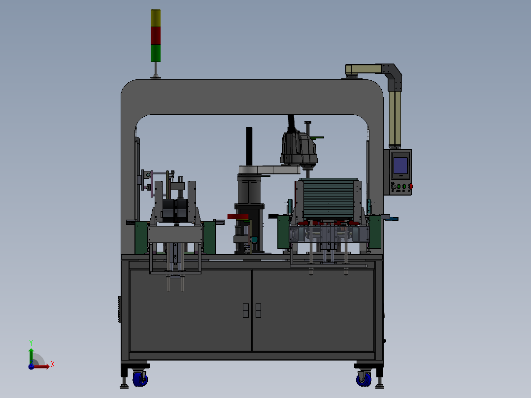 手机配件自动摆盘上料机sw17可编辑前视图